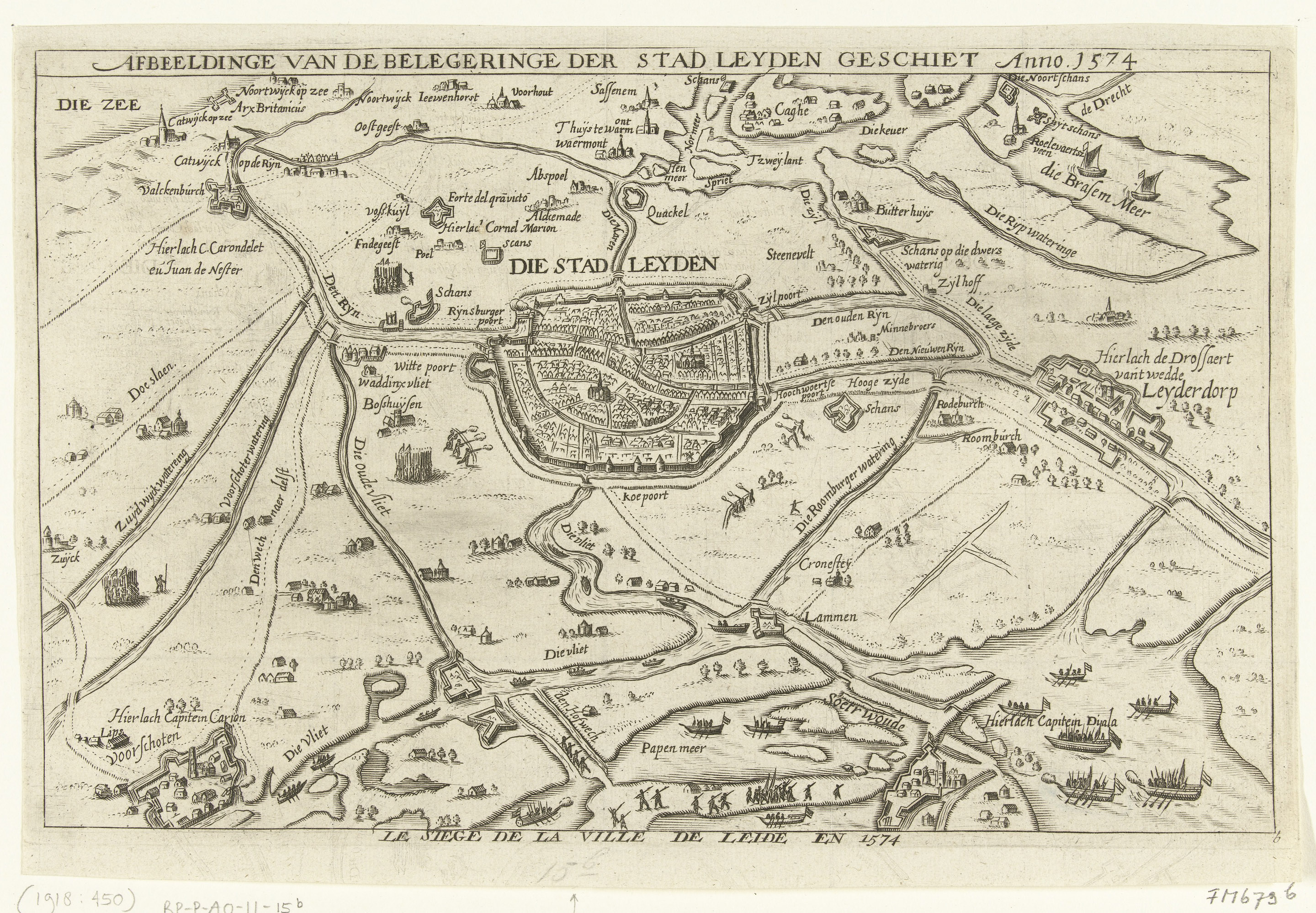 Siege of Leiden by Joannes Meursius